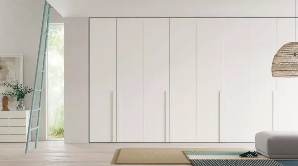 Armario con 8 puertas batientes blanco