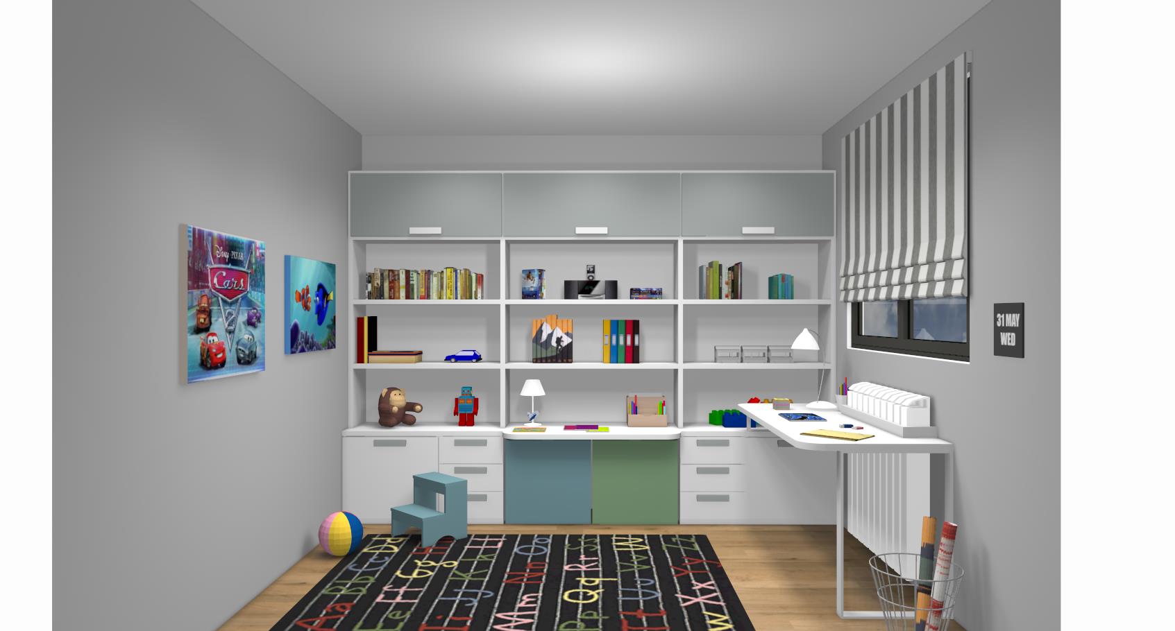 Dormitorio juvenil para gamer con mucho espacio para jugar - Xíkara