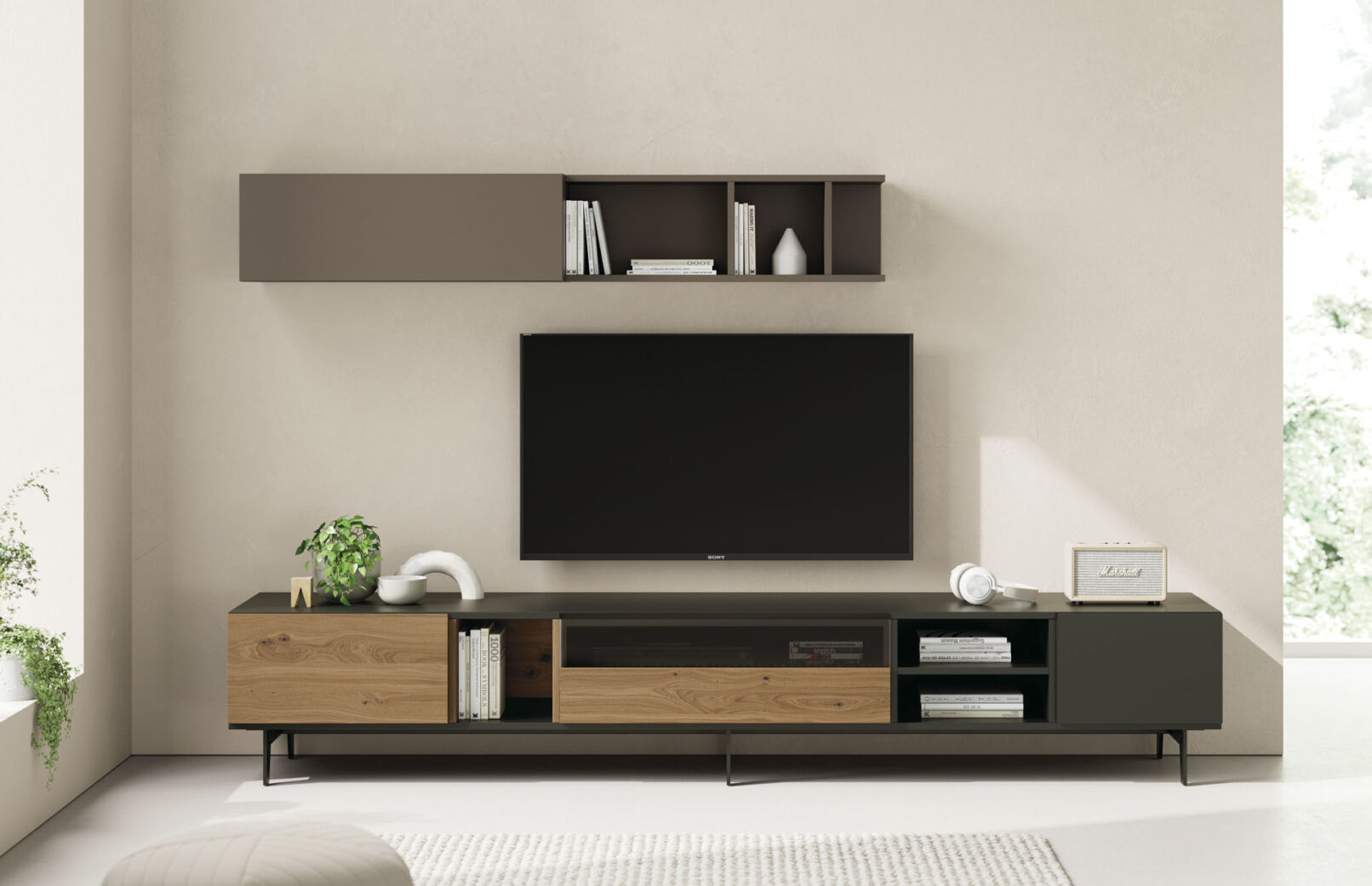 Mueble de salón con panel tv - Xíkara