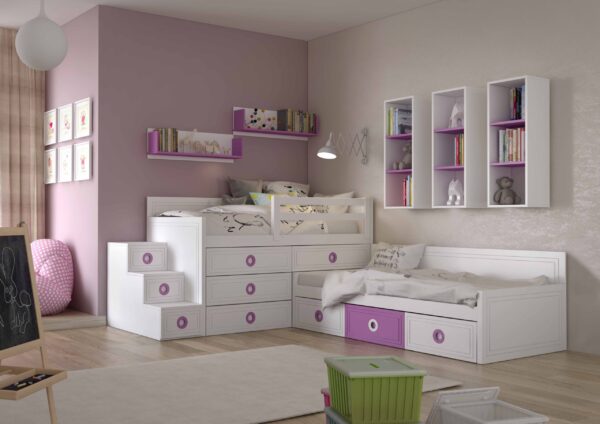 Dormitorio infantíl lila