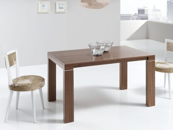 mesa de comedor rectangular extensible de madera