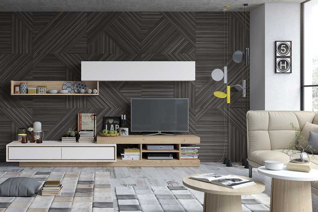 Mueble de salón blanco y gris - Xíkara