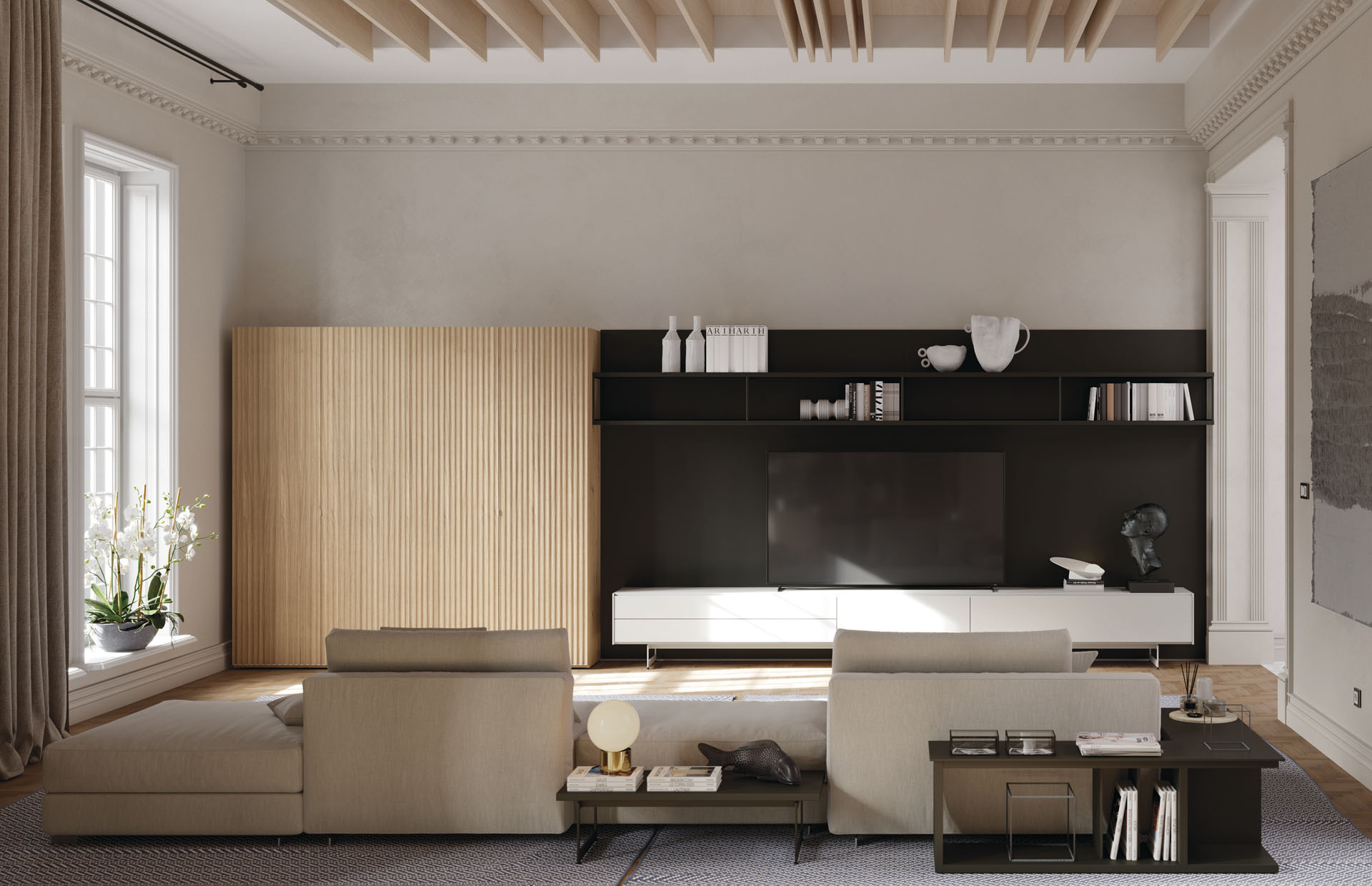 Armario para salón combinado con mueble de televisión - Xíkara