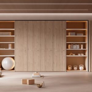 Armario con puertas y estanterías