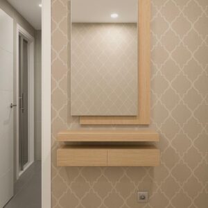 Recibidor colgado roble con espejo