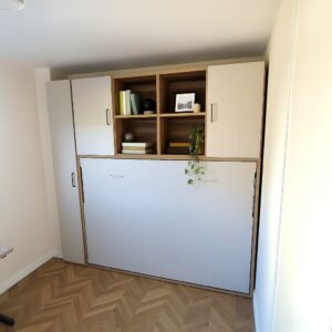 Cama abatible horizontal de matrimonio con almacenaje