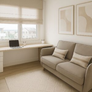 Cuarto de estar con zona de trabajo