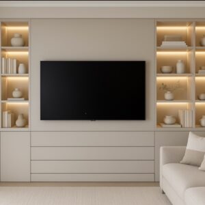 Mueble tv con luz diseñado a medida